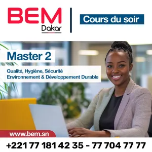 Publicit&eacute; pour le Master 2 en Qualit&eacute;, Hygi&egrave;ne, S&eacute;curit&eacute; &agrave; BEM Dakar.