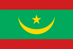 Drapeau de la Mauritanie, vert avec croissant et &eacute;toile jaunes.