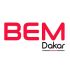 Logo de BEM Dakar, texte rouge et noir.